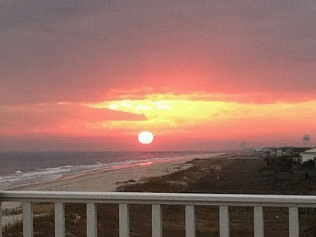 Fall sunset from the oceanfront top deck (looking west)